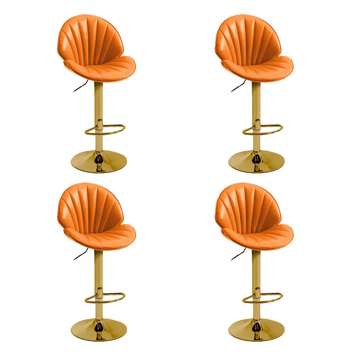 4 Pieces Of Adjustable Height With Gold Metal Frame Barstool Buy