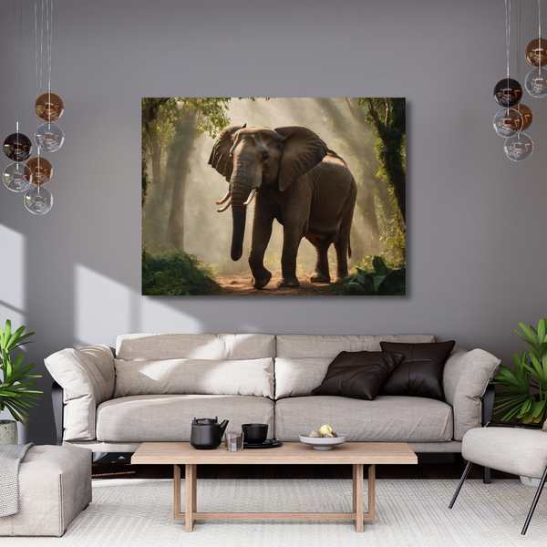 Canvas Wall Art - Elephant In The Jungle 02 Artwork