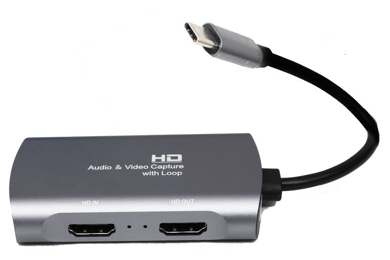 Type C to 4k 1080p HDMI Audio Video Cabled Capture Card with Loop