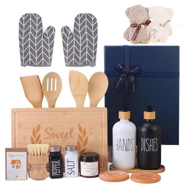 21-Piece Housewarming Gifts New Home Basket, Couple Gifts, Gifts For Her