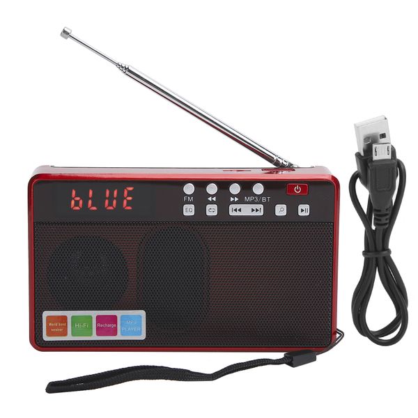 FM Bluetooth Radio Portable Player with Telescopic Antenna FM87.5-108 MHz