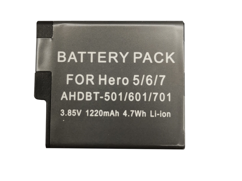 1220mAh Lithium-Ion Battery Pack for GoPro Hero AHDBT-501 / 601 / 701