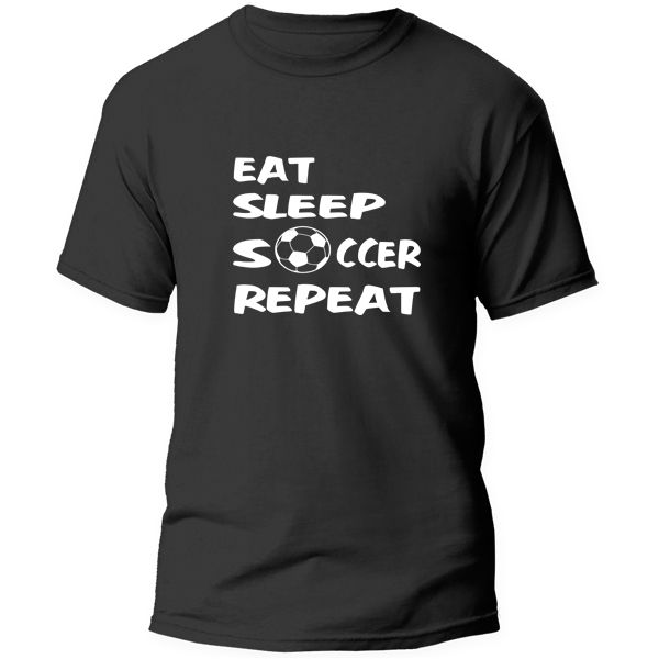T-Shirt Printed - Eat, Sleep, Soccer Repeat