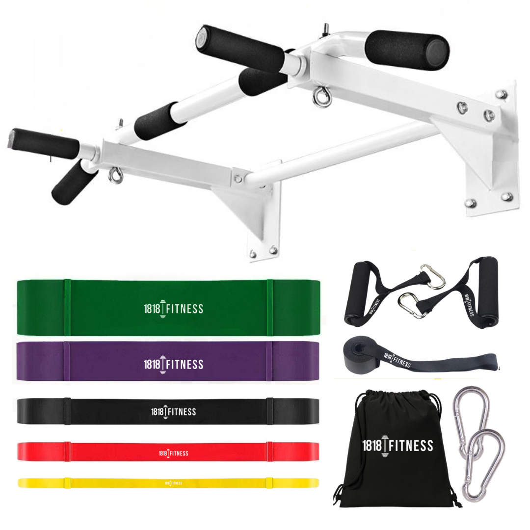 Pull Up Bar V2 - with Resistance Bands Pack - 1818 Fitness