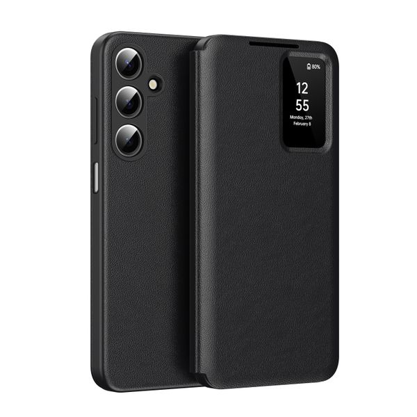 Smart Window Leather Flip Cover Compatible With Samsung Galaxy S23 Ultra
