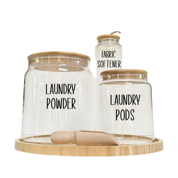 Glass &amp; Bamboo Laundry Detergent Set