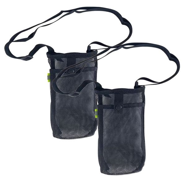 Camping Water Bottle Storage Bag With Adjustable Shoulder Strap 2pc - 21cm