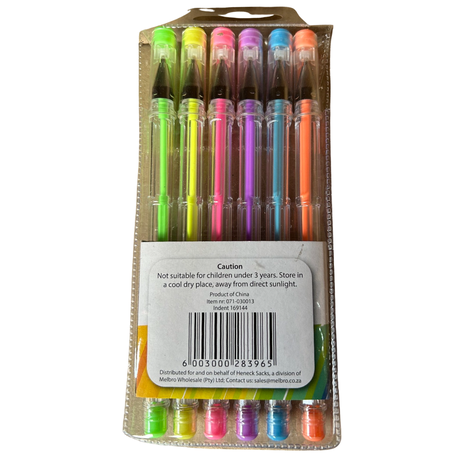 6 Neon Gel Pens