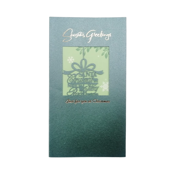 Green Christmas Cut Out Card - Pack of 10