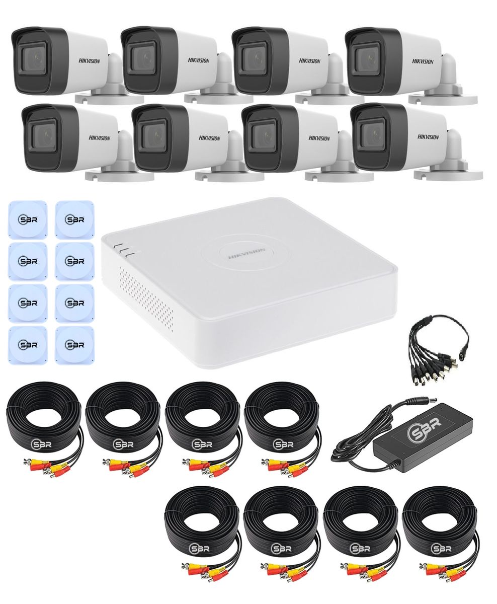 Hikvision 8 Channel Bullet DIY Camera Kit - New SBR Bundle