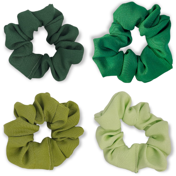 M&amp;N Hair Scrunchies - Shades of Green - 4 Piece