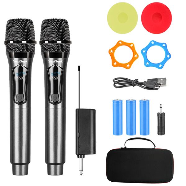 Rechargeable Wireless Dual Microphone System for Karaoke,Weddings DJ,Party