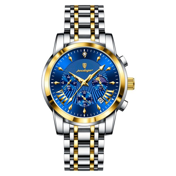 Poedagar Luxury Fashion Waterproof Luminous Chronograph Men Watches