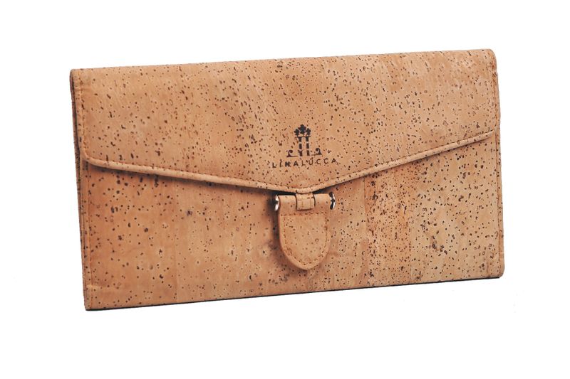 LinaLucca - Women's Trifold Cork Purse - Eco-Friendly Vegan Leather Wallet