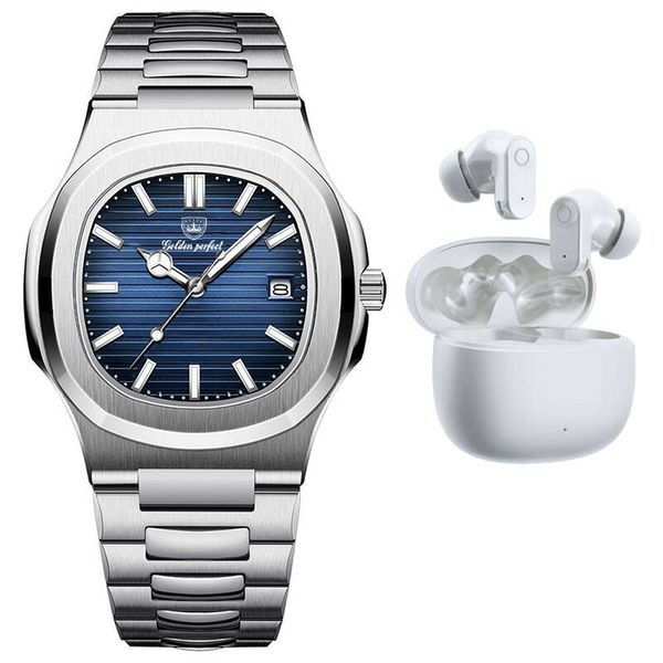Men's Gift Set- Quartz Watch with Earbuds, Perfect for Gifts or Daily Use