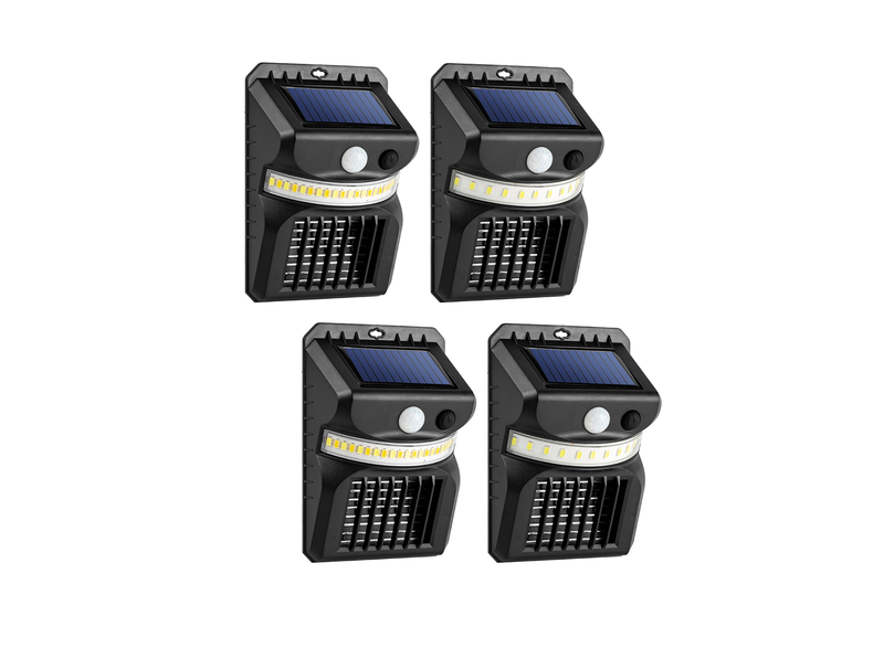 2-in-1 Solar Mosquito Killer Insect Repellent PIR Motion Sensor Lamp - 4 Pack