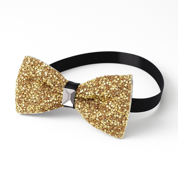 Shiny Faux Sparkling Rhinestone Accents Bow Tie - Elegant Men's Accessories