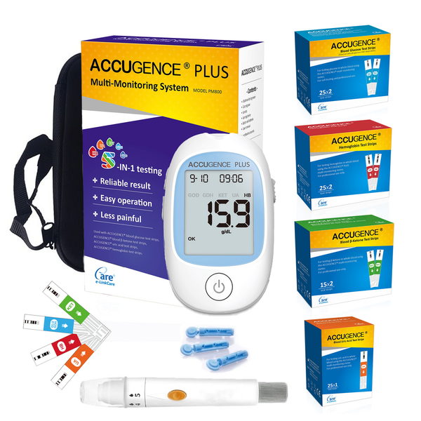 Accugence - Ketone, Hemoglobin, Glucose &amp; Uric Acid Test Meter