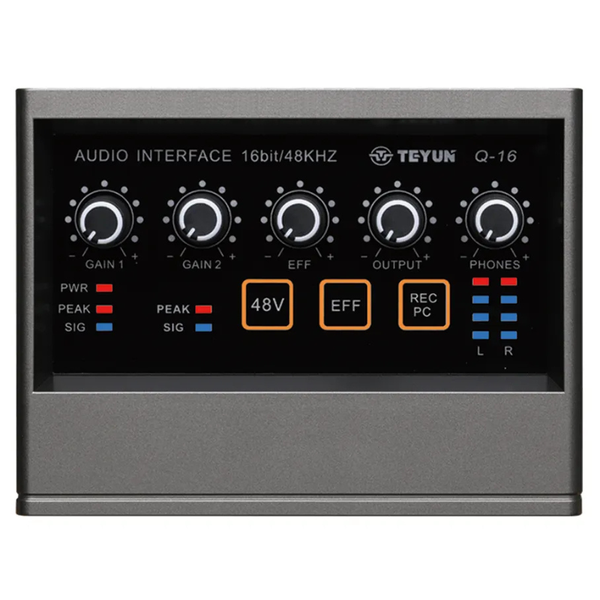 Teyun Q16 - 2X2 Beginner USB Audio Interface - Grey