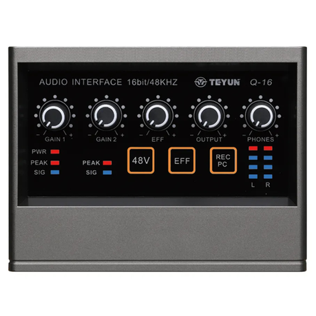 Teyun Q16 - 2X2 Beginner USB Audio Interface - Grey Image