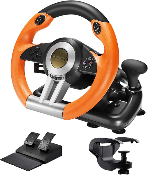Trade Kite V3 Pro/V3II Racing Games Steering Wheel with Pedal-180 Rotation