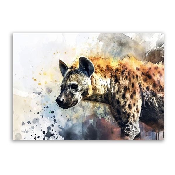 Hyena Watercolour Canvas Abstract Wall Art