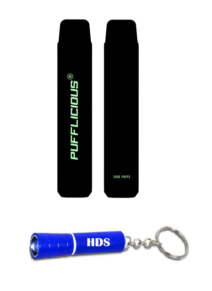 Pufflicious 1500 Puff 0MG Vape - Mixed Fruit with HDS Branded Keyring