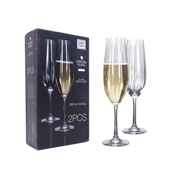 Crystal Champagne Glasses Lead Free - 260ml