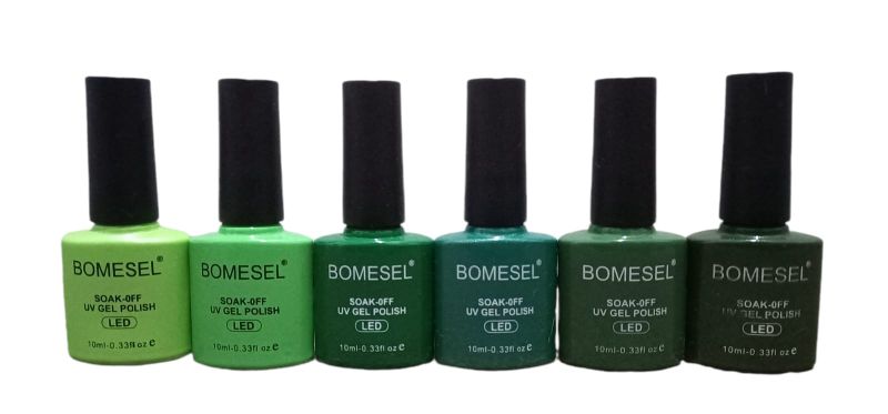 Bomesel UV Gel Nail Polish - Green Shades - 6 Pack