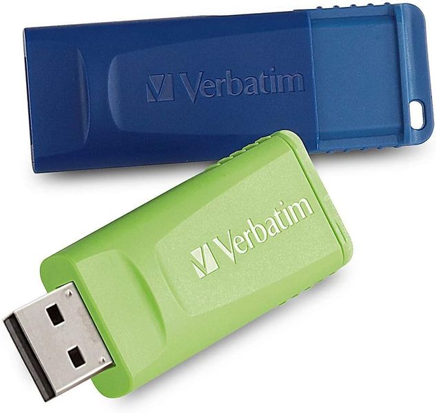 Verbatim 64GB Store 'n' Go USB Flash Drive x 2pk - Blue, Green