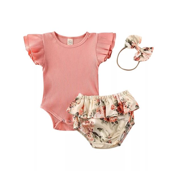 3 Piece Peach Floral Set
