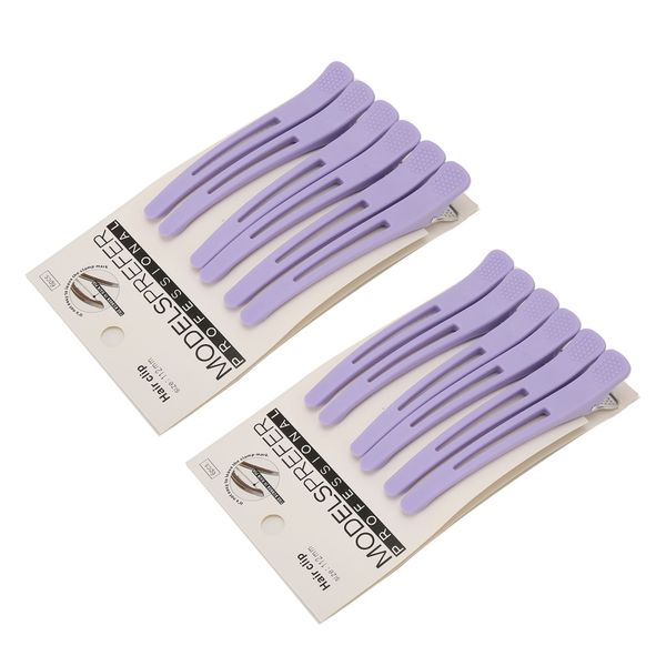 12Piece Hair Styling Clips Sectioning Positioning Hairpins for Salon Purple