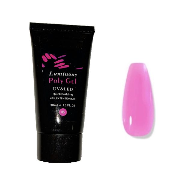 Glow-in-the-Dark Polygel for Nail Art Extentions 30ml - Pink