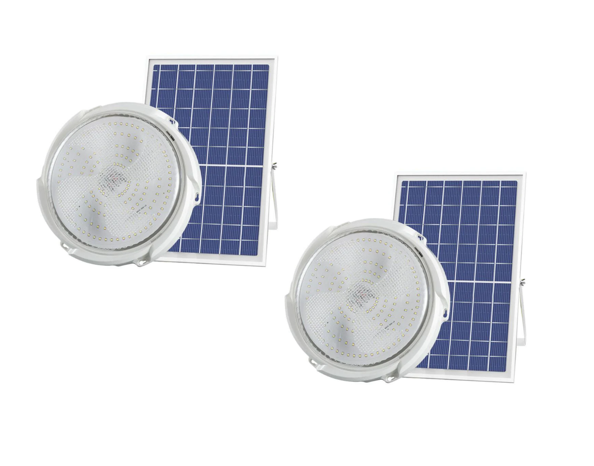2 Pack 400W Solar Ceiling Light With Remote Control