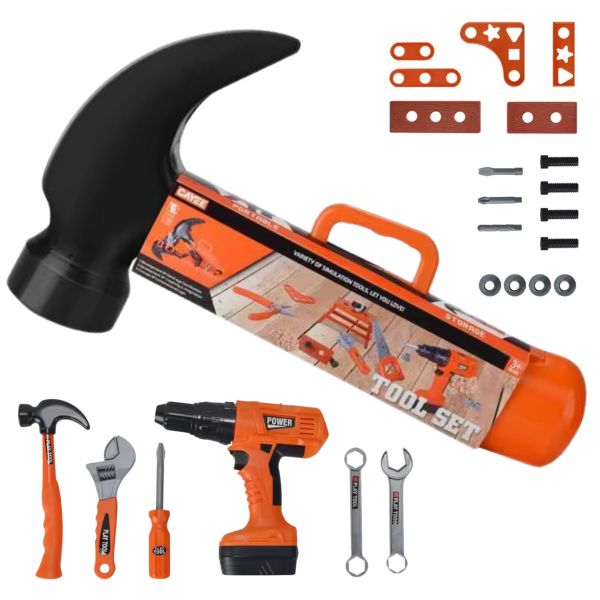 CAYEE Mighty Hammer Tool Box Toy Set - DIY Kit with Storage - Toys for Boys