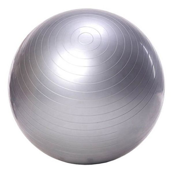 Yoga Pilates Gym Exercise Balance Ball with Pump – Silver 65cm