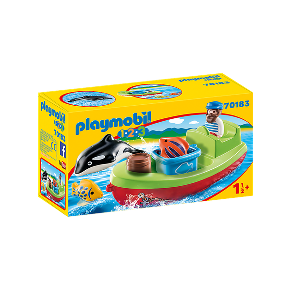 Playmobil 1.2.3 70183 Fisherman with Boat