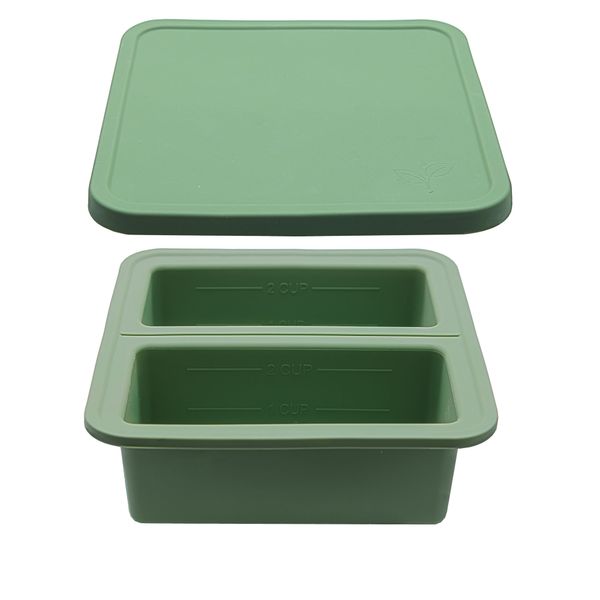 Silicone Meal Prep Freezer Tray - 2 Portion ( 2 x 500ml, 1L Total)