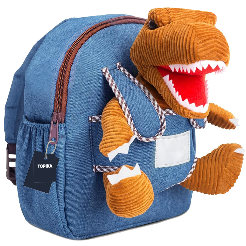 Topika - Dinosaur Toddler Backpack with Removable Plush Toy, Adjustable