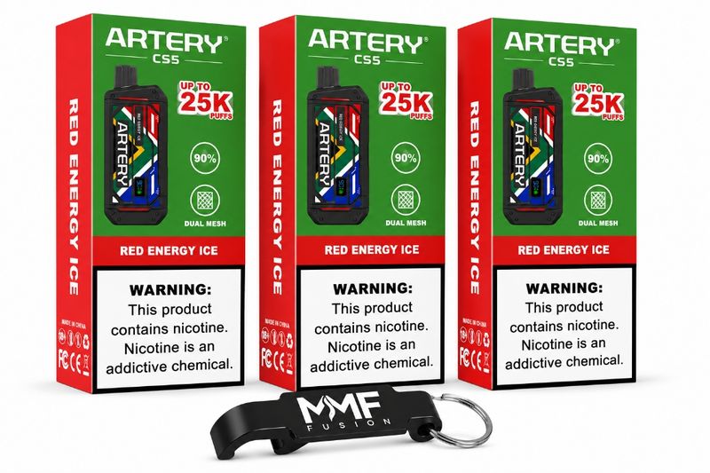 Artery MMF Edition 25000 Puffs Dispo Vapes - Red Energy Ice (Pack of 3)