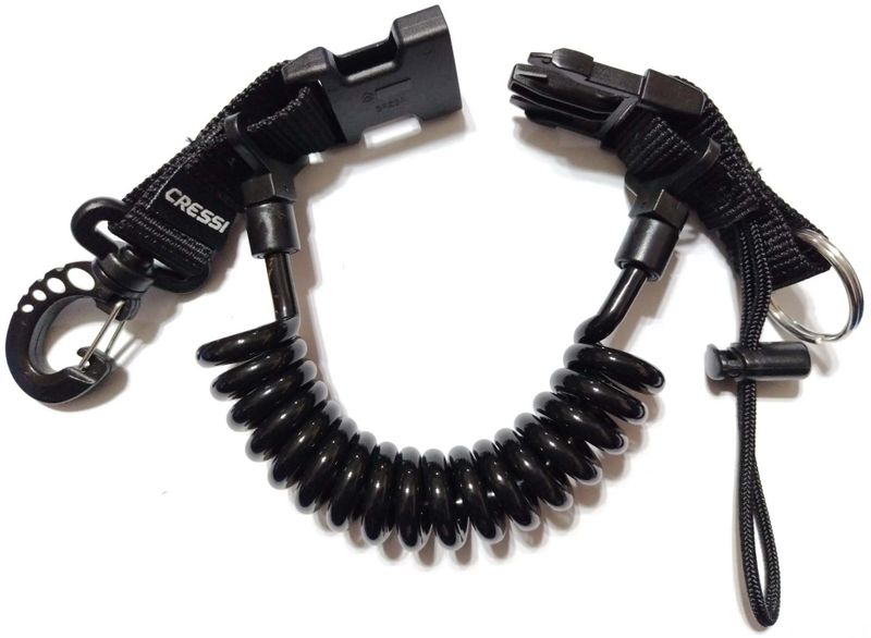 Cressi Spiral Lanyard - Heavy Duty Coiled Tether with Quick Release