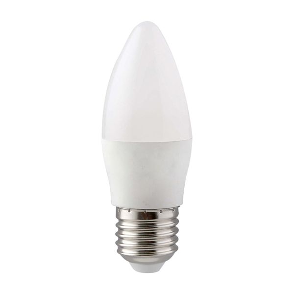 Eurolux - Cool White E27 7W Opal Candle Plastic LED
