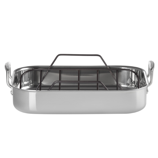 Le Creuset Classic Stainless Steel Rectangular Roaster with Rack - 35cm