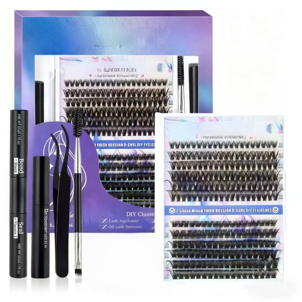 228 Pieces Thick Cluster Eyelash Extensions 10-18mm DIY False Eyelashes Set