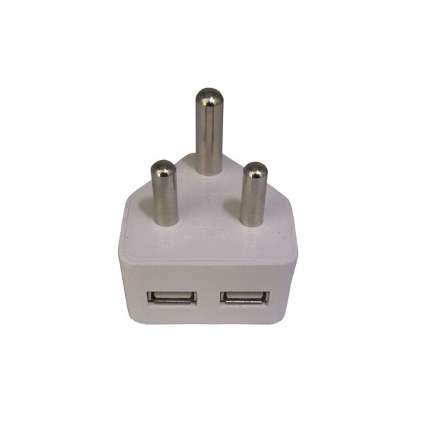 Twin Plug USB 2 Ports Adaptor Dual Charger