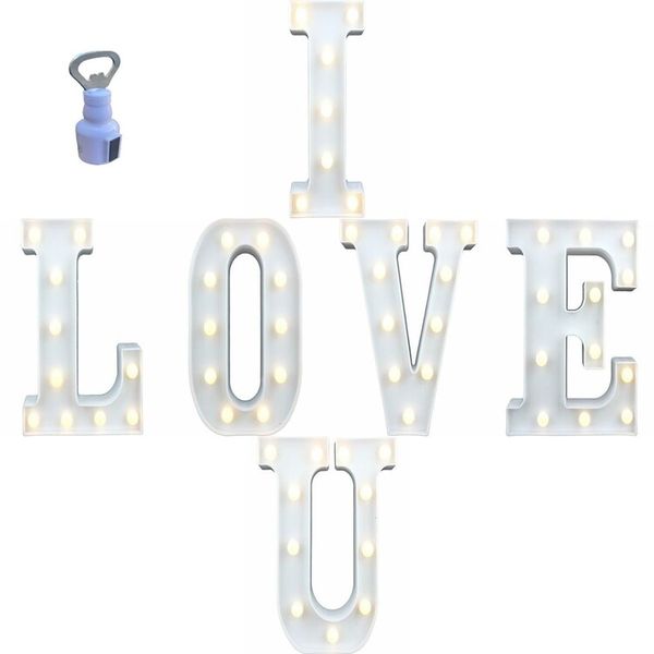 LED Letter Lights - I LOVE U With A Bottle Opener