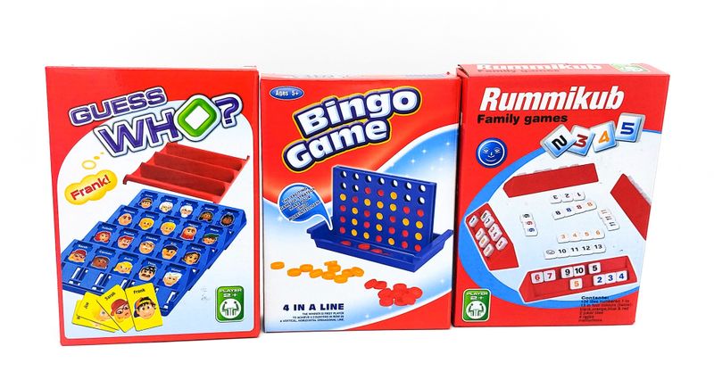 Travel Game Combo Set - Guess Who? + Bingo Game + Rumminkub