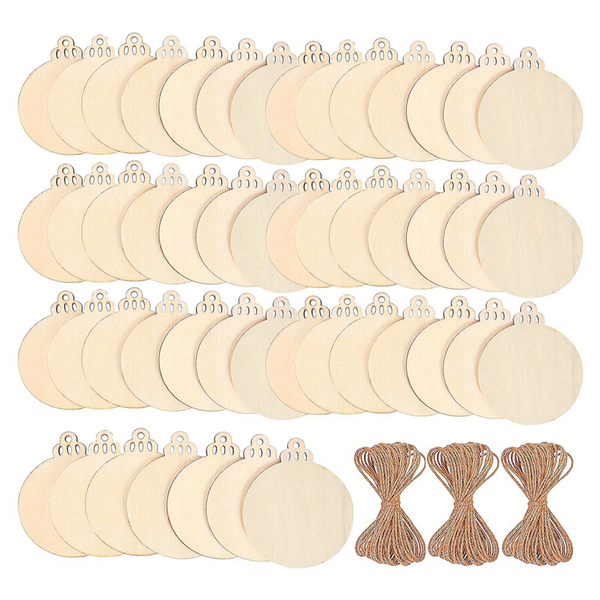 120Pcs Wood Slices 3 5Inch Wooden Diy Christmas Ornaments