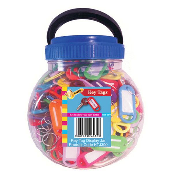 Keytags assorted colours - Jar of 300