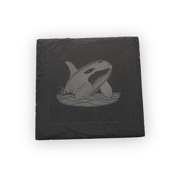 Lakit Moments Engraved Slate Coasters Set (4) - Orca Coastal Design